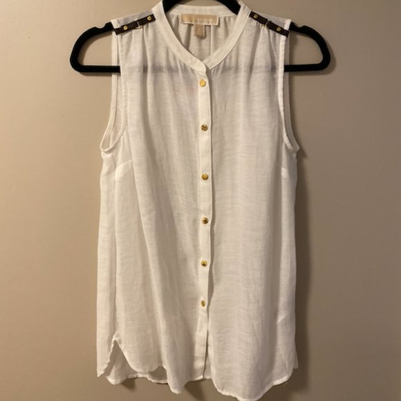 Michael Kors Sleeveless Button Down Blouse - Picture 1 of 5